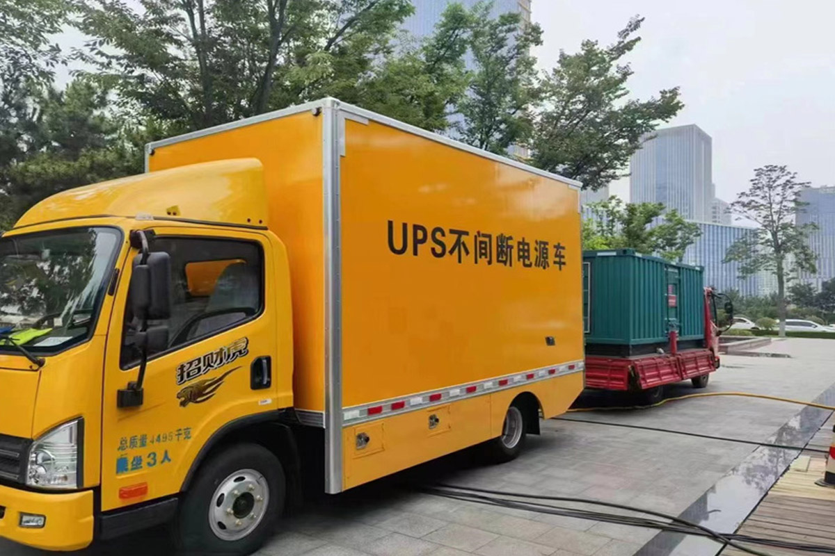 秀洲发电机租赁施工现场