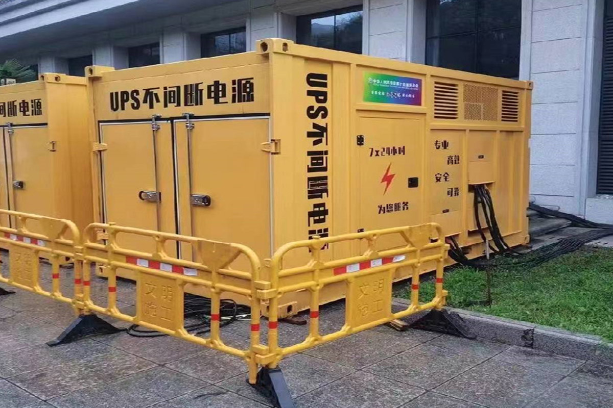 秀洲发电机租赁施工现场
