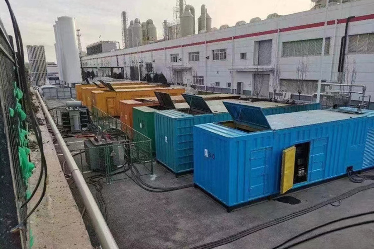 秀洲发电机租赁施工现场